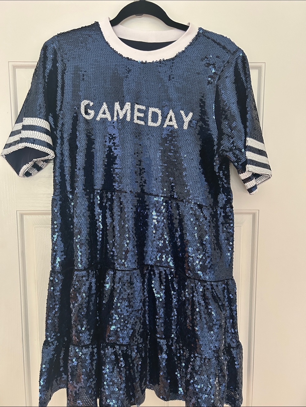 GAMEDAY sequin tiered dress